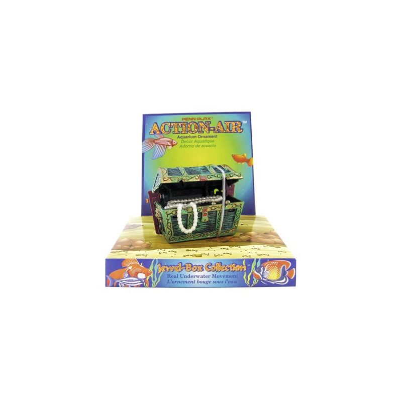  Penn Plax Mini Treasure Chest Action Ornament  