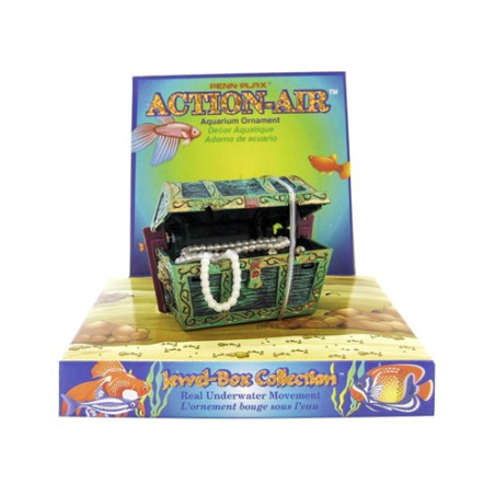  Penn Plax Mini Treasure Chest Action Ornament  