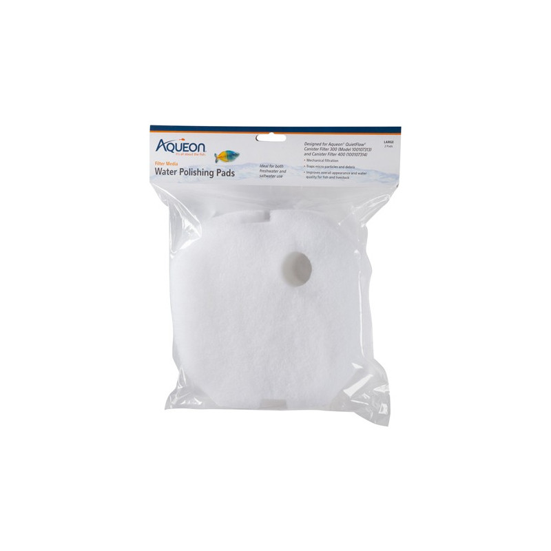 Aqueon QuietFlow Canister 300/400 Water Polishing Pad Blanc Large 2pk 