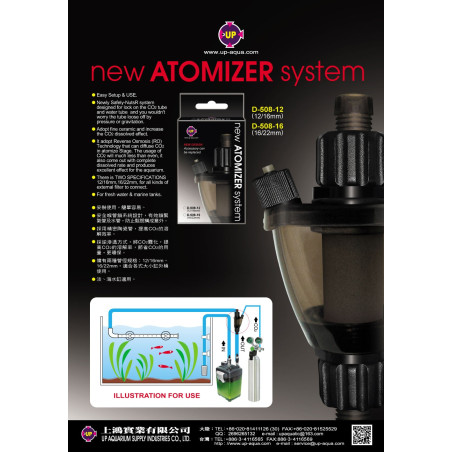 UP Aqua Inline CO2 Atomizer 16/22mm