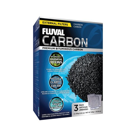 Fluval Carbon - 3 X 100g Nylon Bags