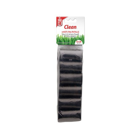Dogit Waste Bags - 12 Rolls/20 Bags - Black