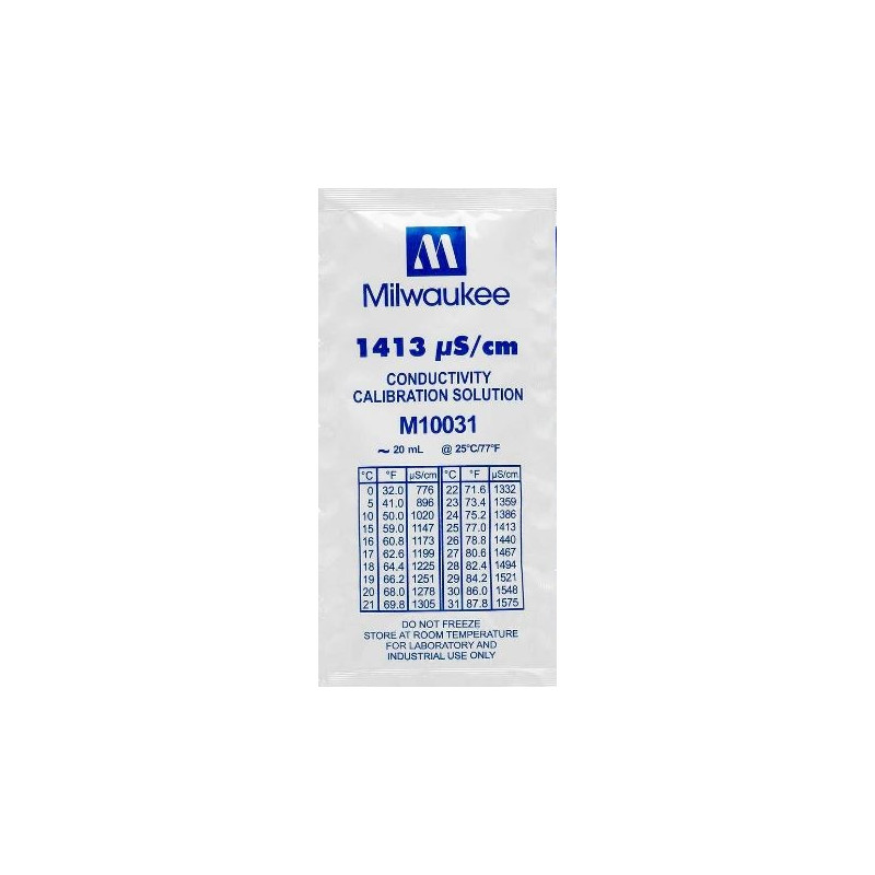 Milwaukee 1413 µS/cm Conductivity Calibration Solution - 20ml