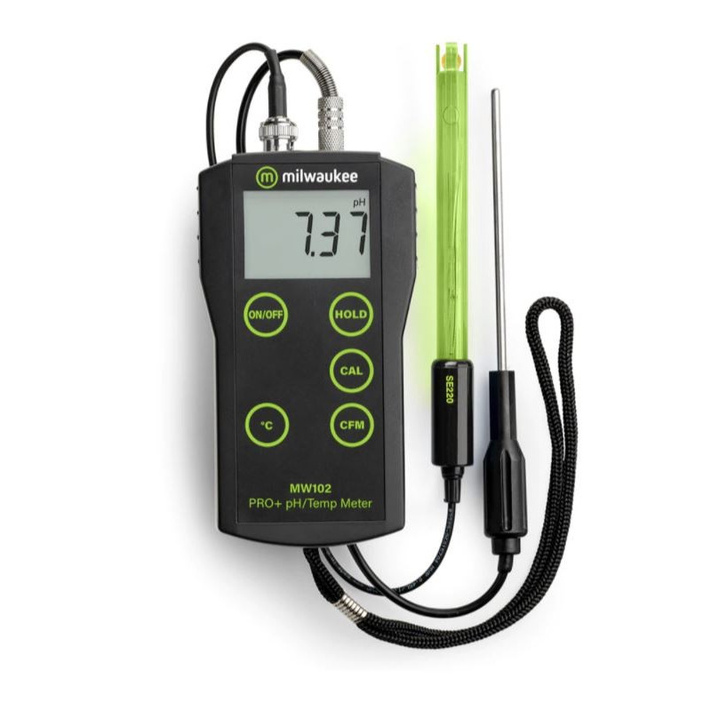 Milwaukee MW102 PRO+ 2-in-1 pH and Temperature Meter with ATC