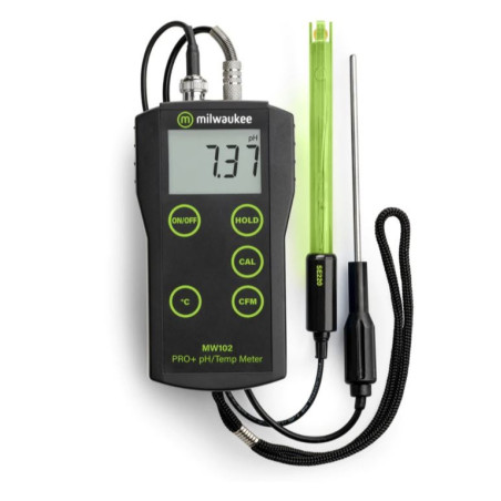 Milwaukee MW102 PRO+ 2-in-1 pH and Temperature Meter with ATC