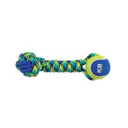 K9 Fitness by Zeus Double Tennis Ball Ballistic Nylon Twist Tug 12''