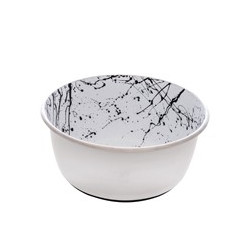 Dogit Stainless Steel Non-Skid Dog Bowl - Black & White Splash - 950 ml (32 fl.oz.)