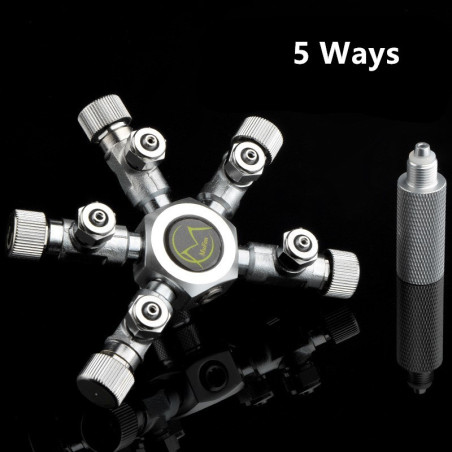 5 Way Brass CO2 Splitter