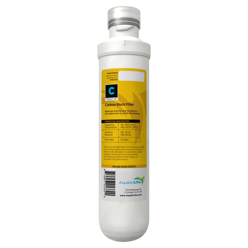 Aquatic Life Twist-In Carbon Block Filter Cartridge