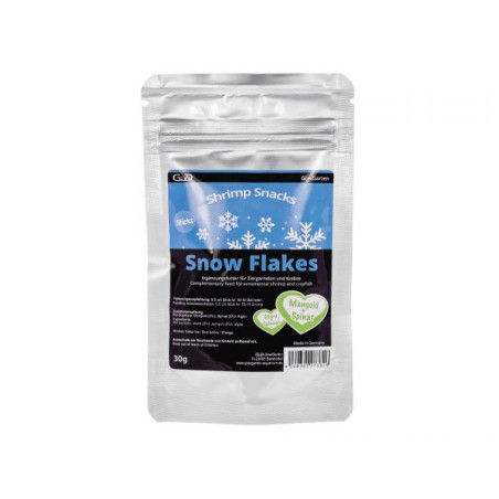 GlasGarten Shrimp Snacks Snow Flakes, Chard-Spinach -30g