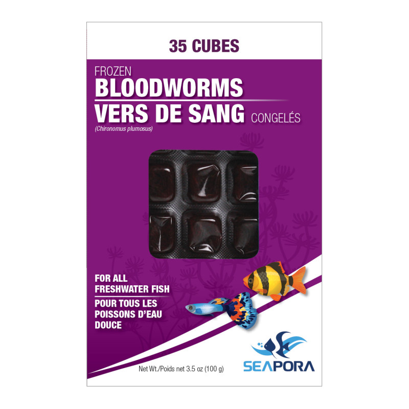Seapora Frozen Bloodworms - 35 Cubes - 100 g