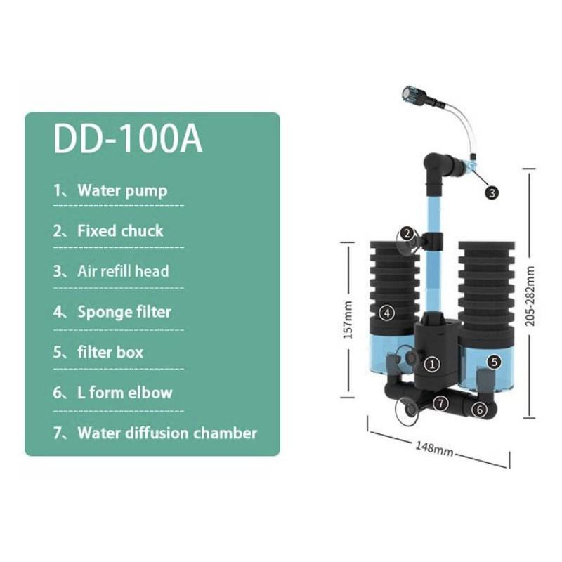 Qanvee Sponge Filter DD-100A