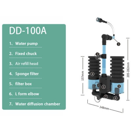 Qanvee Sponge Filter DD-100A