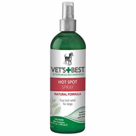 Vet's Best Hot Spot Spray Natural Formula Fast Itch Relief For Dogs 8oz Bottle