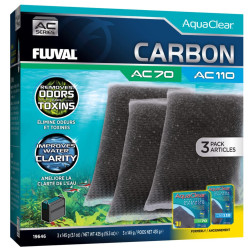 Fluval Carbon AC70/AC110 Power Filter, 145g, 3-Pack