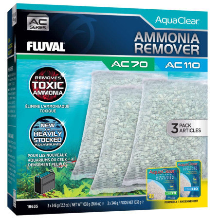 Fluval Ammonia Remover for AC70/AC110, 346g, 3-Pack Fluval Ammonia Remover for AC70/AC110, 346g, 3-Pack