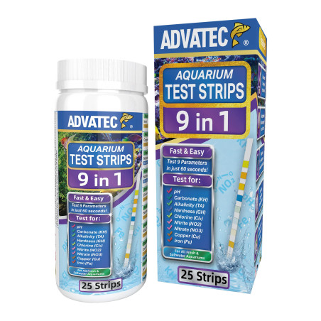 Advatec 9 in 1 Aquarium Test Strips  -25 Strips