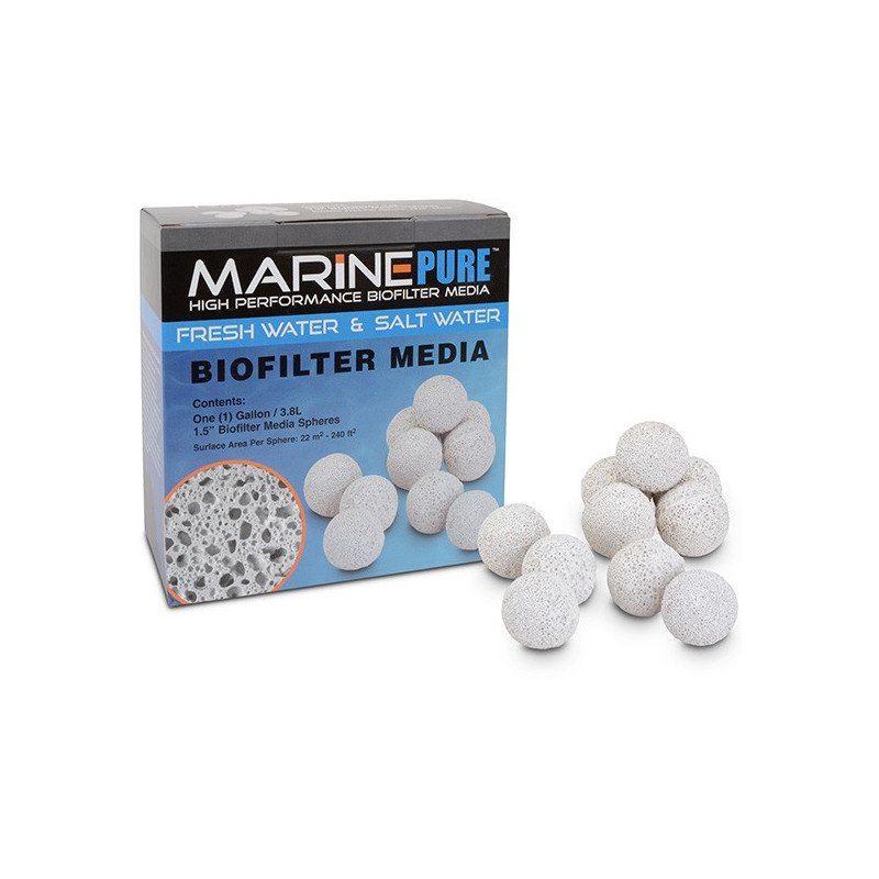 MarinePure Bio Filter Media 1.5''  Spheres (1 Gallon)  MarinePure Bio Filter Media 1.5''  Spheres (1 Gallon)