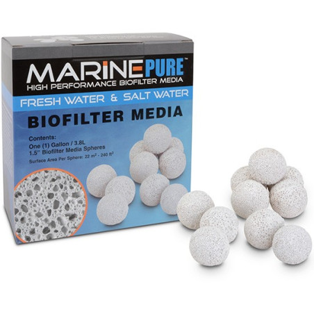 MarinePure Bio Filter Media 1.5''  Spheres (1 Gallon)  MarinePure Bio Filter Media 1.5''  Spheres (1 Gallon)